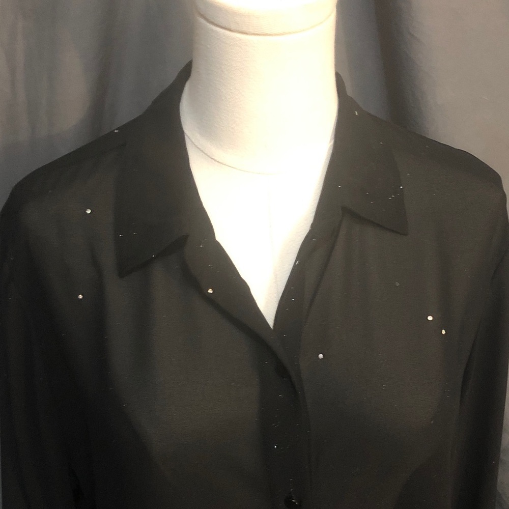 Chico's Black Travelers Collection Top Size Medium Large - Picture 6 of 14